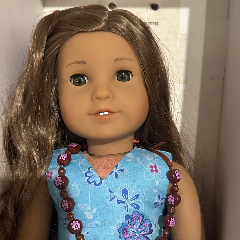 American Girl Kanani Doll with Blue Floral Dress - Picture 2 of 5